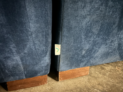 Joybird Anton Blue Velvet Sectional Sofa - (Retails $5,100) Delivery Available!
