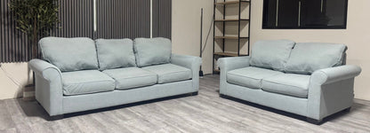 65% OFF Light Blue Sofa and Loveseat Set –  Certified Clean + Free OC Delivery