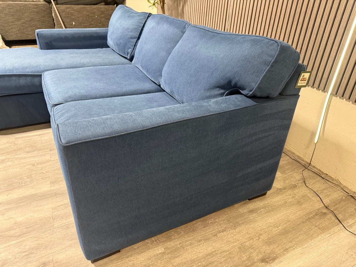 Deep Blue Sectional Sofa with Chaise