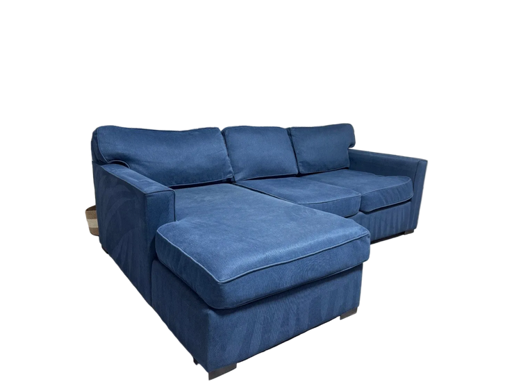 Deep Blue Sectional Sofa with Chaise