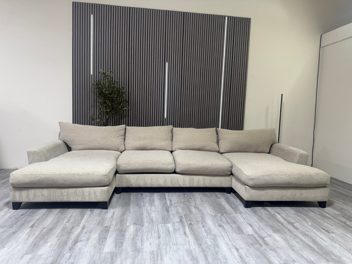 Down Filled Double Chaise Sectional Sofa