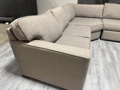 80% OFF Living Spaces Everett Sectional sofa with Cuddler –  Certified Clean + Free OC Delivery