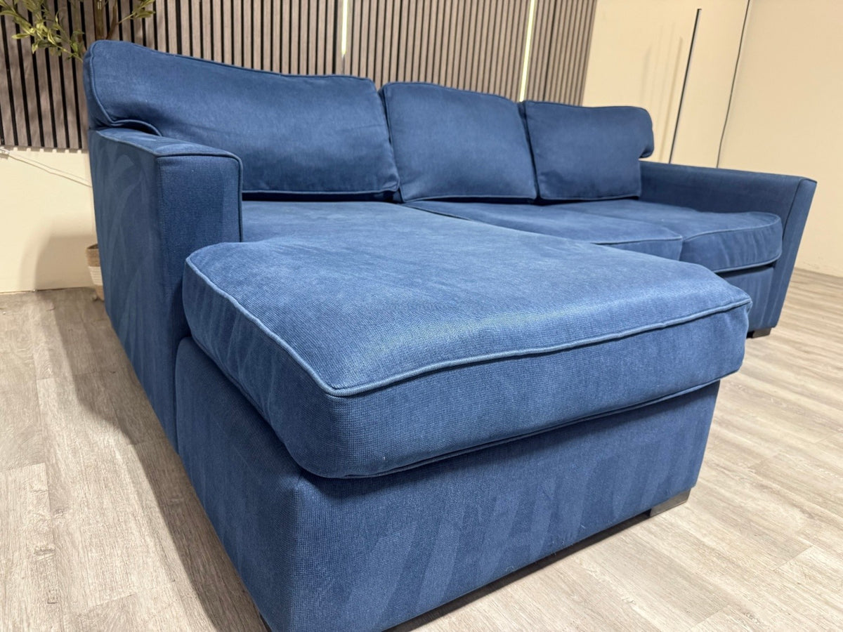 Deep Blue Sectional Sofa with Chaise