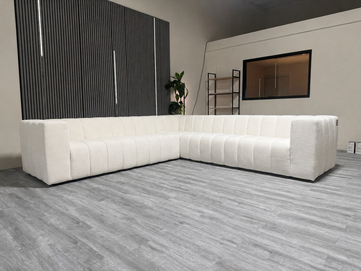 Meredith Baer Custom Channeled High Quality Sectional Sofa – Retails ≈ $10,000+ –  Certified Clean + Free OC Delivery