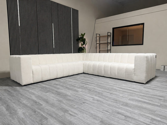Meredith Baer Custom Channeled High Quality Sectional Sofa – Retails ≈ $10,000+ –  Certified Clean + Free OC Delivery