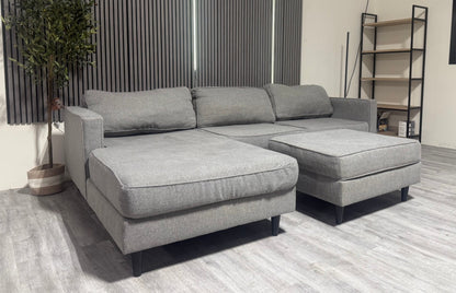 60% OFF Living Spaces Calais Sectional w/ Ottoman  –  Certified Clean + Free OC Delivery
