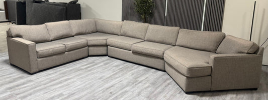 80% OFF Living Spaces Everett Sectional sofa with Cuddler –  Certified Clean + Free OC Delivery