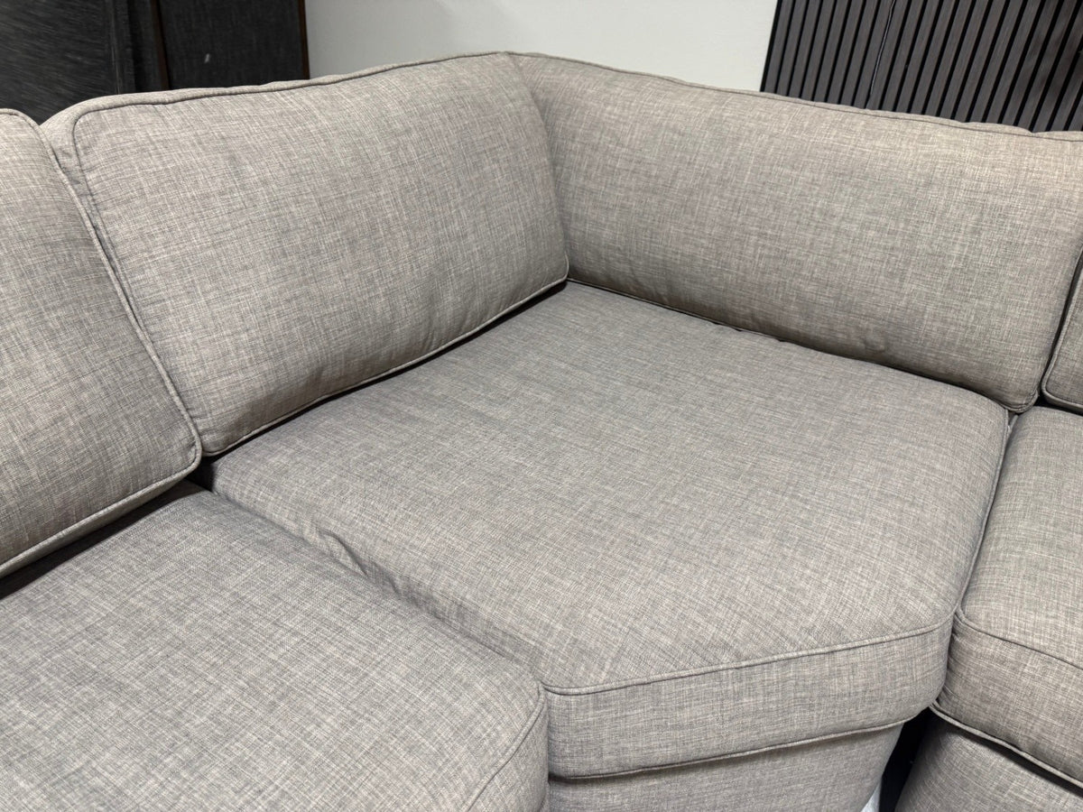 80% OFF Living Spaces Everett Sectional sofa with Cuddler –  Certified Clean + Free OC Delivery