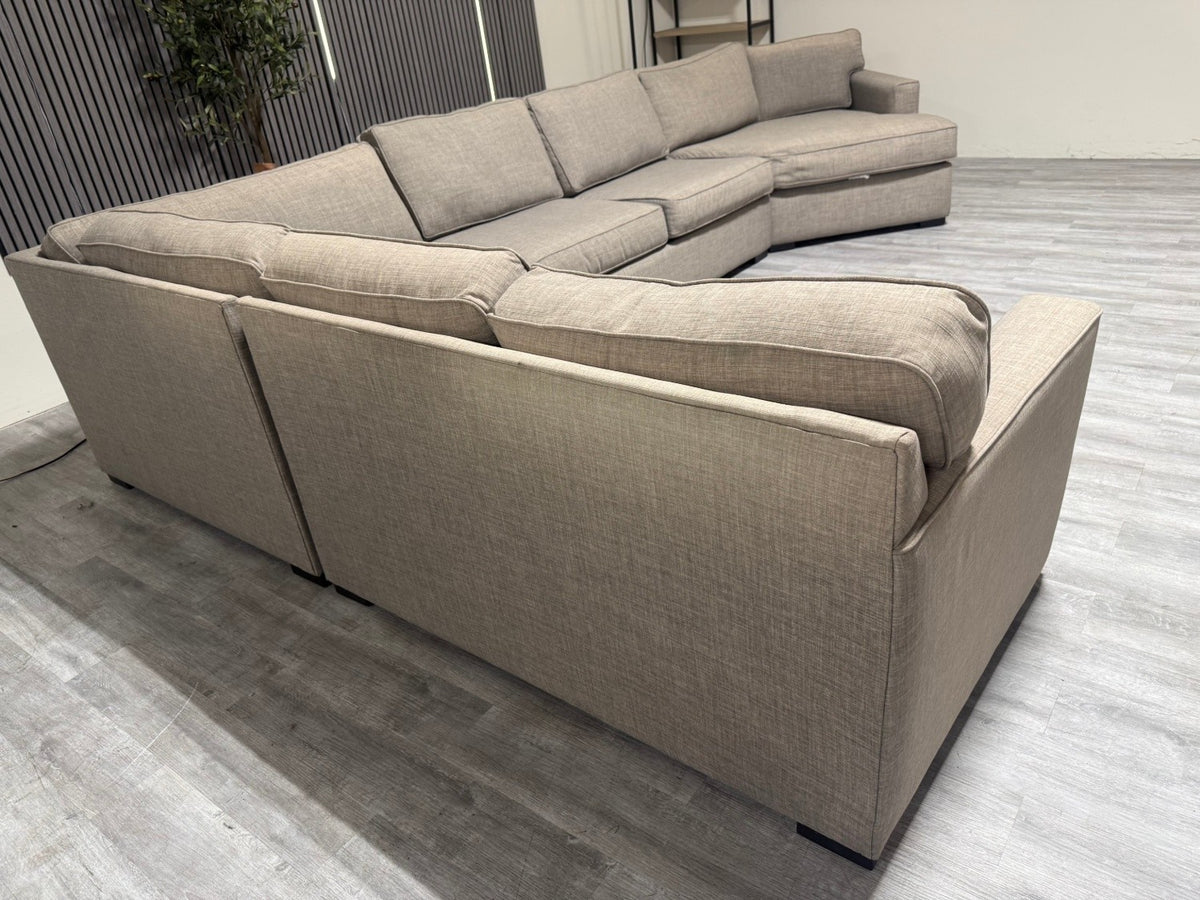 80% OFF Living Spaces Everett Sectional sofa with Cuddler –  Certified Clean + Free OC Delivery