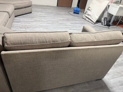 80% OFF Living Spaces Everett Sectional sofa with Cuddler –  Certified Clean + Free OC Delivery