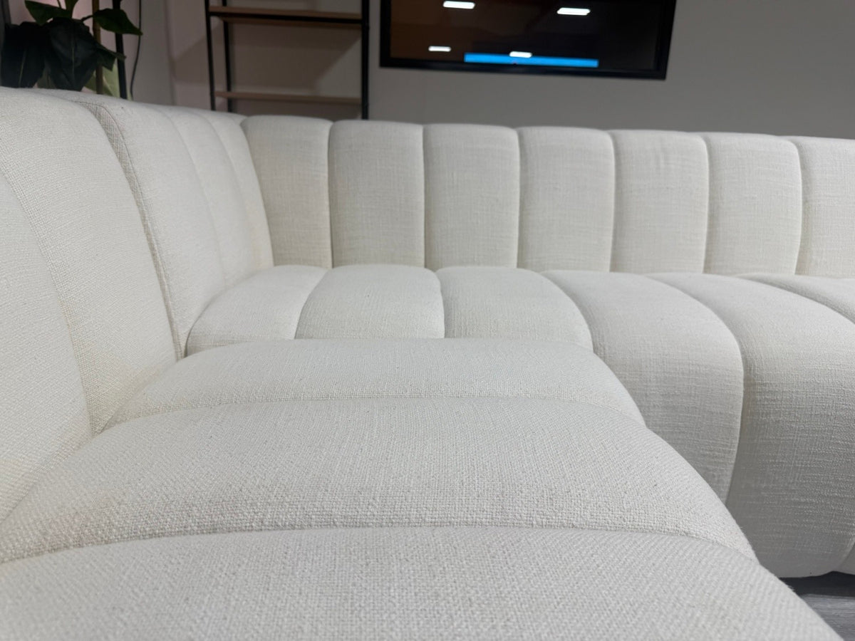 Meredith Baer Custom Channeled High Quality Sectional Sofa – Retails ≈ $10,000+ –  Certified Clean + Free OC Delivery