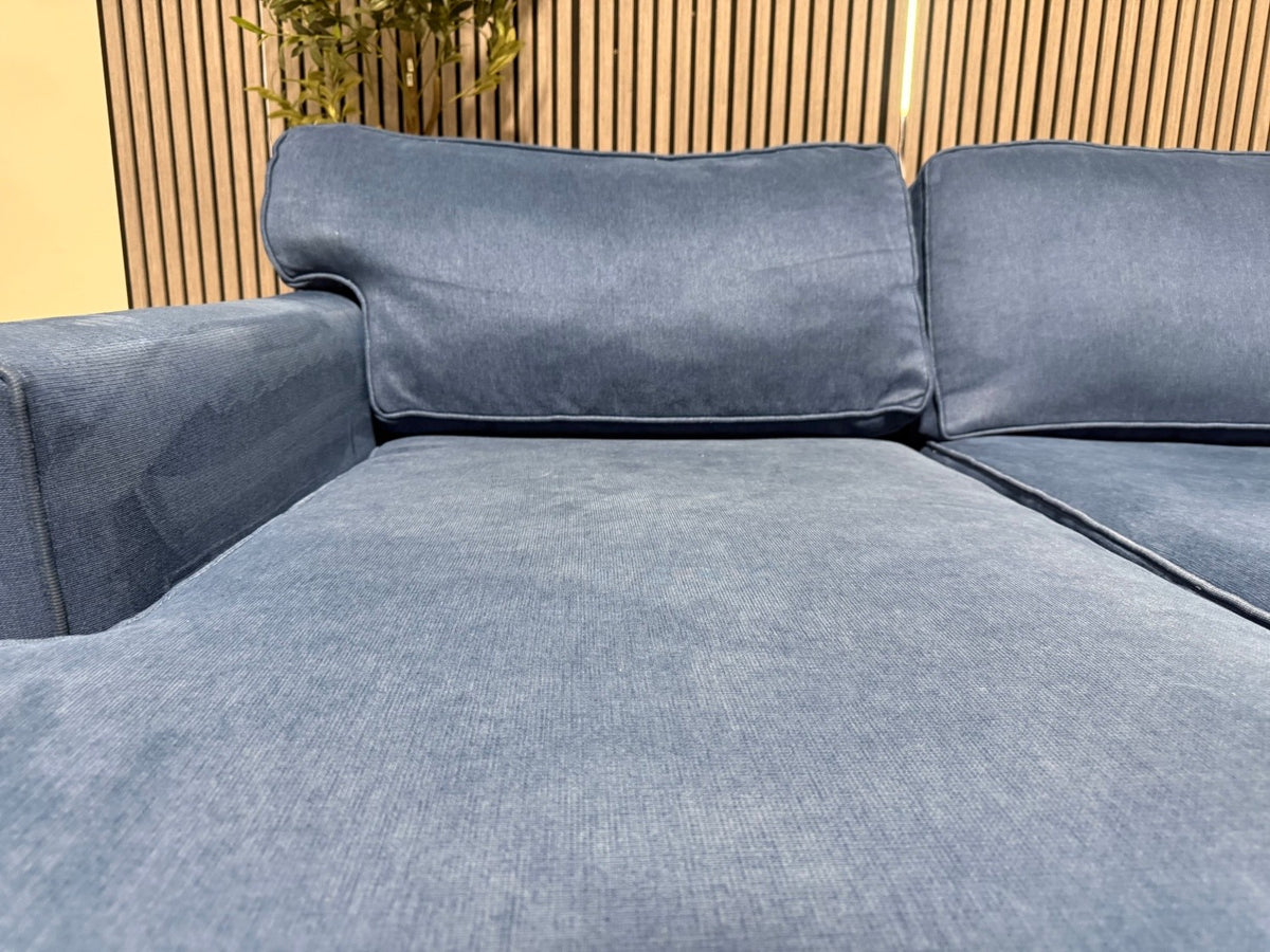 Deep Blue Sectional Sofa with Chaise